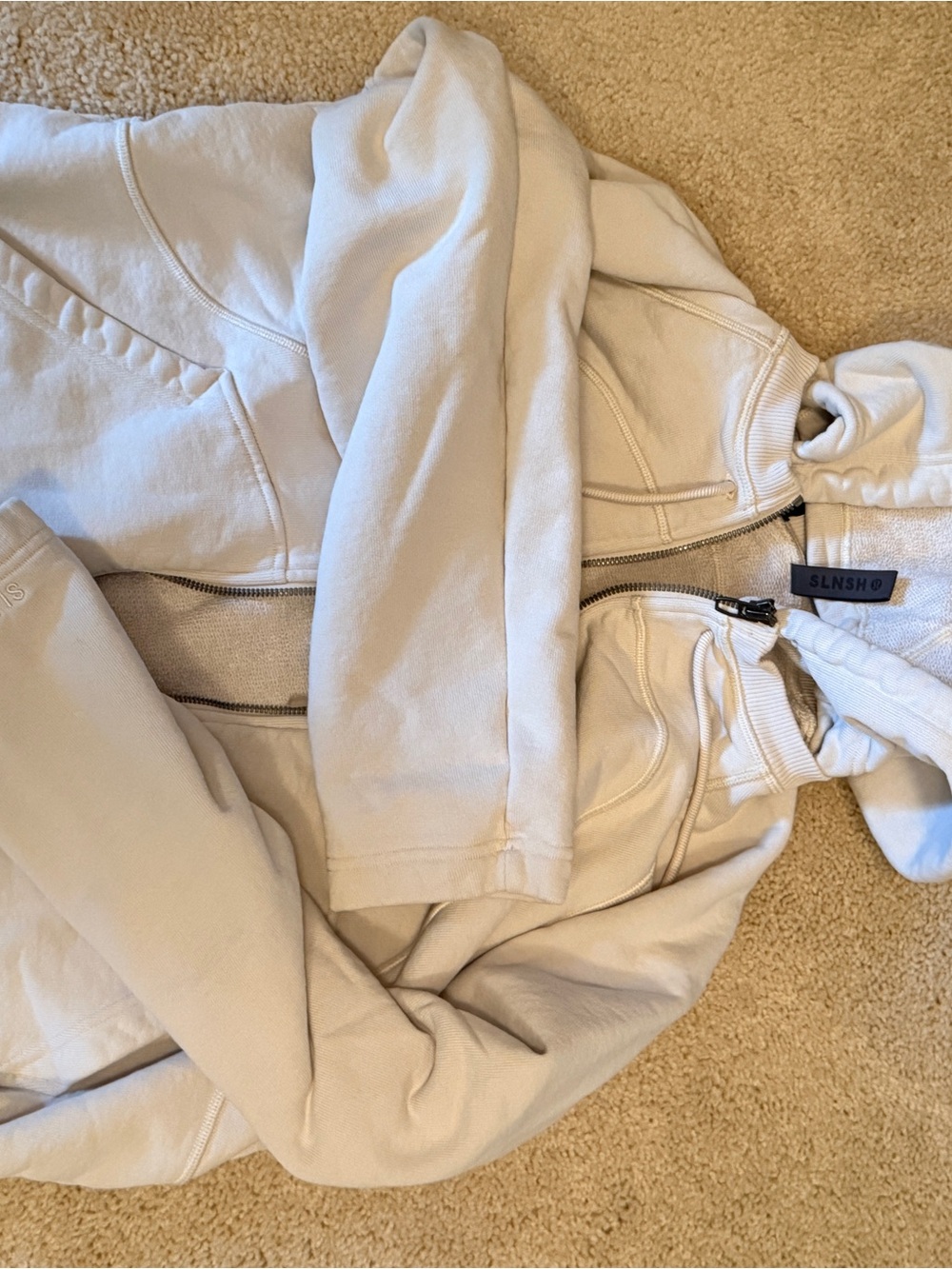 lululemon athletica cream utility zip hoodie